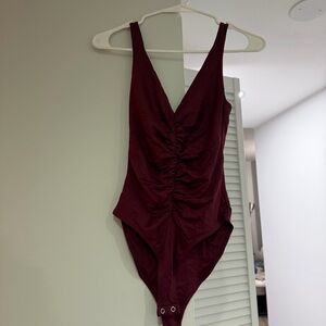 forever 21 burgundy bodysuit